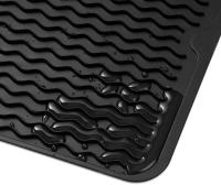 Alfombrilla de silicona para secar platos de varios usos, fácil de limpiar, ecológica, resistente al calor, para encimera de cocina, fregadero, Bar, botella o taza, color negro, S, 12 pulgadas x 6 pulgadas - details 5