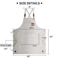 Delantal de Lona para el Hogar a Prueba de Aceite Limpiador de Manos, Cocina, Uso para Hombres y Mujeres, Delantal de Café a la Moda con Bolsillos para Herramientas - details 1