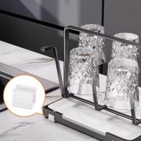 Soporte para 6 vasos de vidrio con base antideslizante, ahorra espacio, de acero inoxidable, con bandeja escurridora de botellas para bar. - details 5