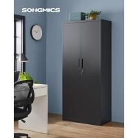 Armario de Garaje de 5 Estantes con 2 Puertas, Armario de Oficina, 40 x 80 x 180 cm, 1 Cerradura, Estantes Ajustables, Gabinete de Metal, Gris Mate OMC015G01 - details 10