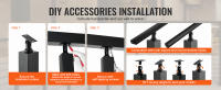 SucceBuy Poste de barandilla de cable, poste de barandilla de cubierta de acero de 36" x 2" x 2", sin agujeros, acero inoxidable SUS304 con soportes - details 3