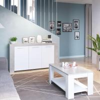Buffet Moderno, Armario Auxiliar Comedor, Modelo Ambit, Color Blanco Artik, Medidas: 144 cm (Ancho) x 80 cm (Alto) x 42 cm (Fondo) - details 14