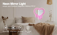 Luz de Espejo de Neón LED Alimentada por USB Decoración de Pared Regalo Ideal para Habitación de Novia y Niña Soporte de Maquillaje para Sala de Estar - details 0
