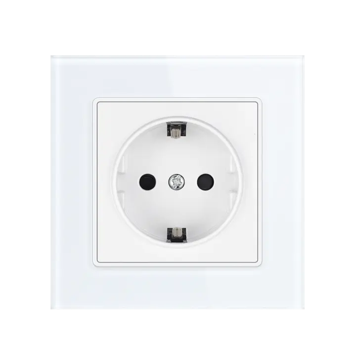 SRAN-enchufe eléctrico de pared para mejora del hogar, Panel de cristal templado, 16A, para UE y España - 1