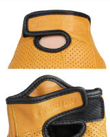 Guantes de cuero de medio dedo para hombre, equipo de protección, transpirables, para Motocross y motociclista - details 7