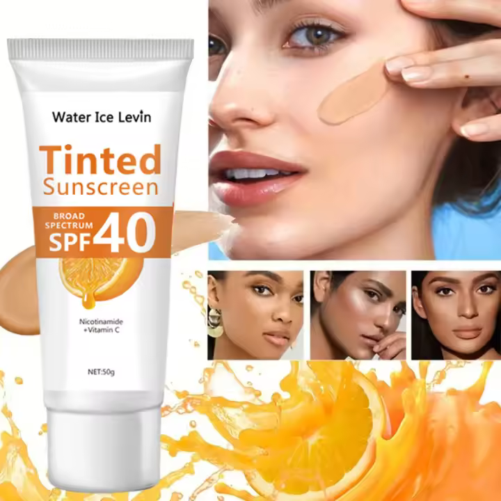 Protector solar naranja, loción protectora solar, crema para el cuidado de la piel, protector solar, blanqueamiento, crema hidratante facial, control de aceite antienvejecimiento - 1