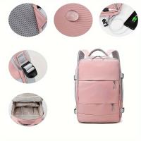 Mochila de viaje para mujer de gran capacidad, mochila informal, impermeable, a prueba de robos, con correa para dispositivos y puerto de carga USB, bolsa de viaje para equipaje - details 3