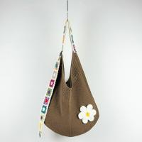 Bolso de punto de flores de ganchillo Simple, bolso de mano de playa tejido de malla, bolso de playa hecho a mano, bolso de hombro hueco de verano - details 4