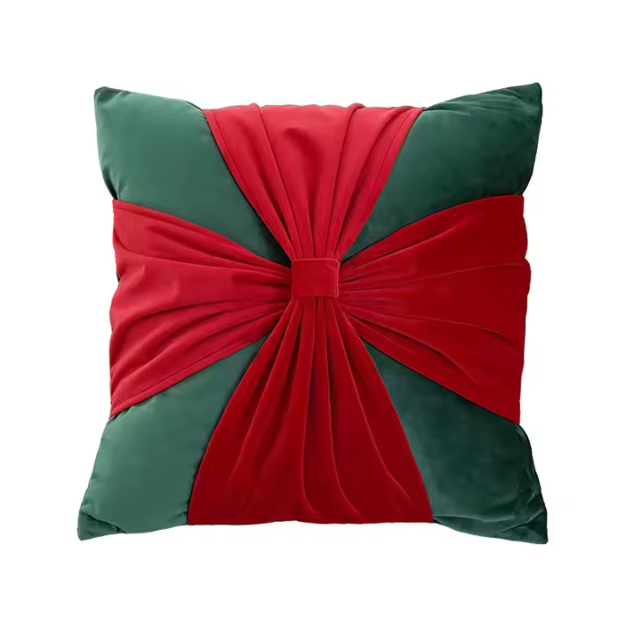 Bonenjoy, 1 unidad, funda de cojín navideña, funda de almohada con pajarita, decoración navideña, funda de almohada de 45x45cm, fundas de cojín para sofá de casa - 1