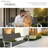 Taburete Moderno de Jardín para Dos Personas Estructura de Aluminio Resistente - details 15