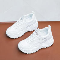 Zapatos deportivos de plataforma con cuña blanca pequeña estilo casual para mujer, aumento de altura, para interiores, 2025 - details 15