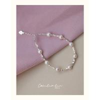 Pulsera de perlas Chips naturales joyería de plata pura cielo estrellado diseño de nicho Simple sentido de alta gama luz para mujer - details 2