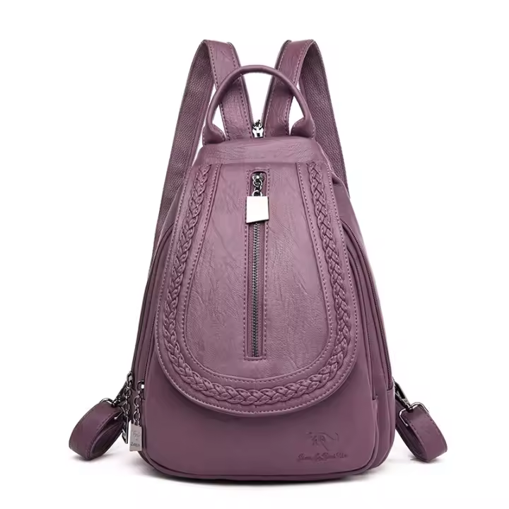 Mochila Bolso Bandolera Negro para Mujeres y Chicas de Nylon Viaje Casual Escolares Moda ZP - 1