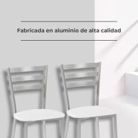 Dos sillas de Cocina, Metal, Blanco, Altura de Asiento 45 cms - details 4