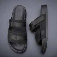 Zapatillas de lona con doble botón para hombre, zapatos de playa impermeables y antideslizantes, suela suave, moda de verano - details 2