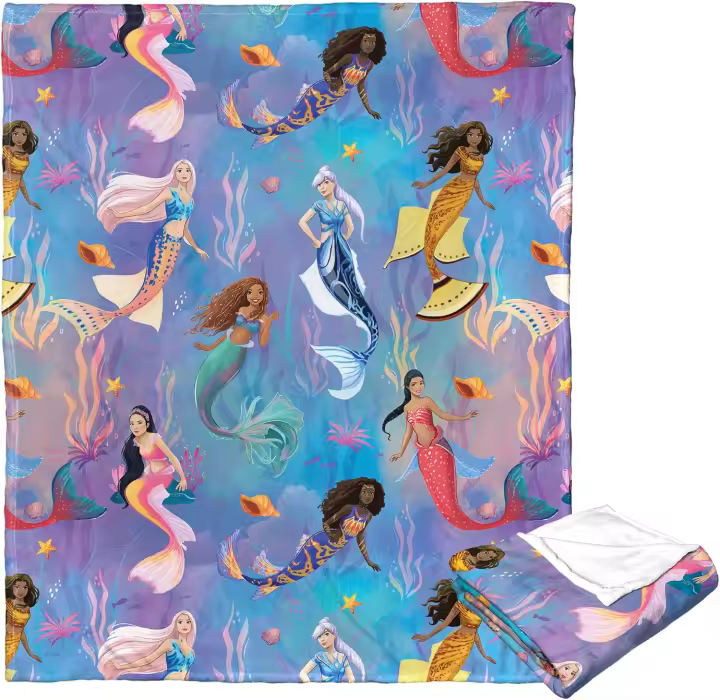 Little Mermaid/Ariel Silk Touch Throw Blanket,Daughters Triton - 1