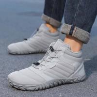 Zapatos descalzos con punta ancha para mujer y hombre, calzado minimalista forrado de piel, suela cero caída, botas de nieve cálidas para caminar al aire libre, Invierno - details 15