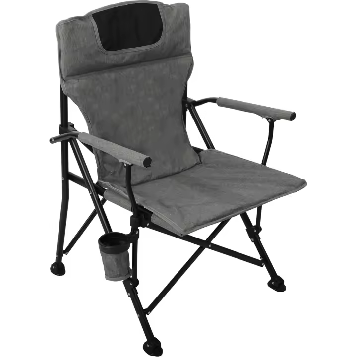 camping plegable acolchada con respaldo alto (negro/blanco) - 1