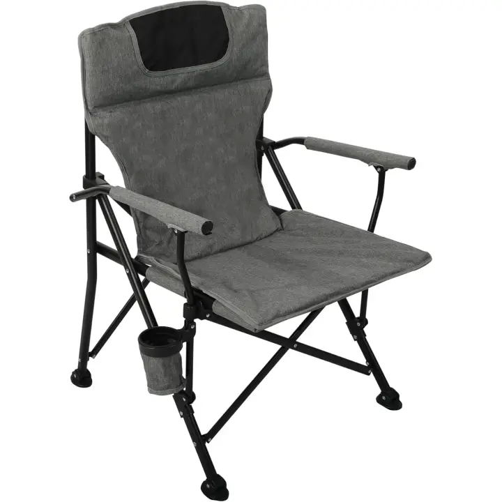 camping plegable acolchada con respaldo alto (negro/blanco) - 1
