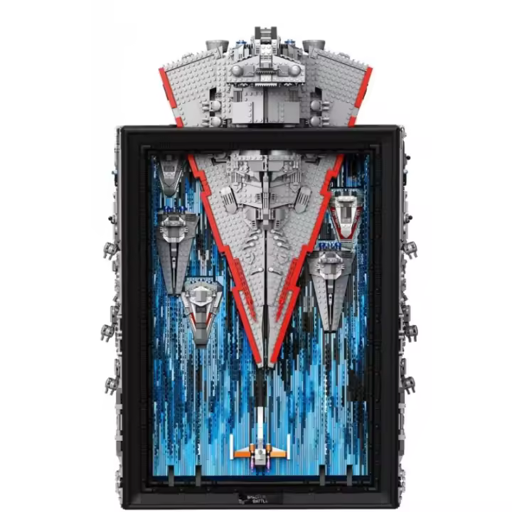 99007 Destructor de estrellas de clase lanza, pintura artística de barco de bloques de construcción grande, regalos de modelo de súper nave espacial de guerra espacial 5964, kit de construcción de nave estrellada para colección de adultos - 1