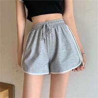 Pantalones deportivos de cintura alta para mujer, pantalones de seguridad para Yoga de pierna ancha informales para exteriores, pantalones cortos de mezcla de algodón de tres cuartos de longitud - details 6