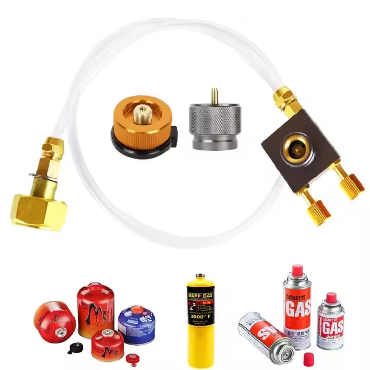 Adaptador de llenado de propano para estufa de camping al aire libre, quemador de tubo plano de GLP, acoplador de cilindro de gas, adaptador de contenedor - 1