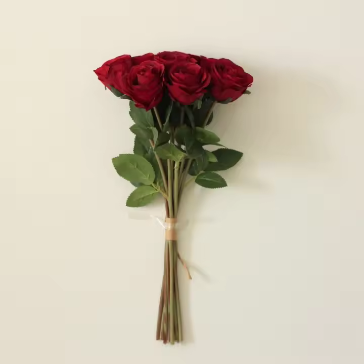 8 uds/paquete de flores rosas artificiales de tacto Real, 39CM, flores falsas de simulación, decoración Floral para el hogar, ramo de novia DIY, accesorio de fotografía - 1