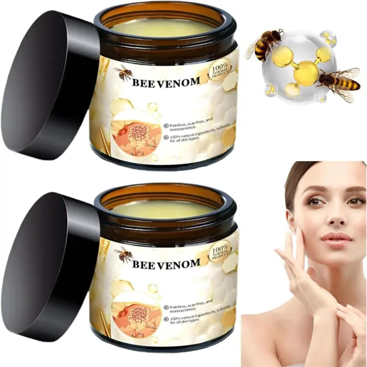 Nchampio Crema reparadora profesional, hidratante natural, crema de veneno de abeja para todo tipo de piel (2 unidades) - 1