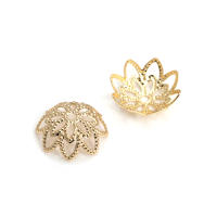 50 Uds. De cuentas redondas de latón de Color dorado de 18K, tapas de hojas de árbol y flores, suministros para hacer cuentas de joyería, accesorios Diy - details 32