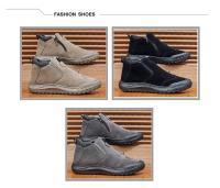 Botas cortas para hombre con aislamiento de felpa, zapatos informales, botas de nieve antideslizantes de suela gruesa, zapatos de algodón para invierno al aire libre, botines para hombre - details 5