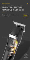 Kemei-cortadora de pelo profesional para hombre, Kit de corte de cabello sin cable, con cuchilla en T, 10W - details 6