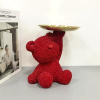Artesanías de resina de oso rosa, adornos para el hogar, almacenamiento de bandeja de estudio, decoraciones de entrada de transmisión en vivo - details 9