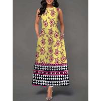Women's Boho Long Dress Elegant Sleeveless Floral Print Casual Beach Party Summer Dress - details 39