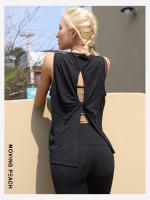 Camiseta deportiva sin mangas Moving Peach para mujer, Top ligero para ejercicio de Yoga, detalle retorcido, cómodo y transpirable, EVT - details 11