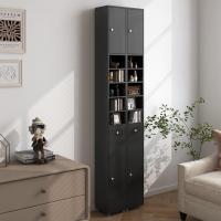 Armario de Baño Alto, Columna Auxiliar para Almacenamiento de Baño, con 2 Armarios y 1 Cajón, Organizador Armario Estrecho 20 x 20 x 180 cm, para Inodoro, Oficina - details 26