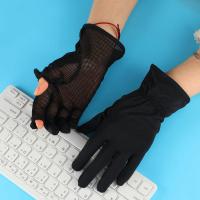 Conducción de malla elástica transpirable seda de hielo guantes de conducción de verano mitones guantes de protección solar con pantalla táctil - details 5