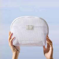 Bolsa de maquillaje de malla semicircular, bolsa ligera para lápiz labial, bolsa de cosméticos transparente, bolsa de lavado con cremallera, bolsa de almacenamiento para artículos de tocador, baño - details 11
