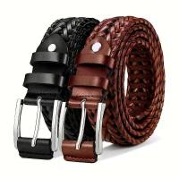Cinturón vaquero tejido hueco deportivo informal para hombre, regalo para papá o novio - details 0