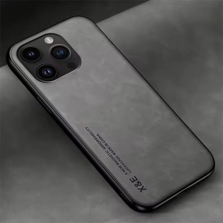Nephy Funda de Cuero Mate de Lujo para iPhone Cubierta Trasera Delgada y Magnética con Carcasa de Concha - 1
