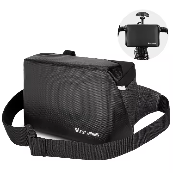 WEST BIKING-bolsa multifuncional para manillar de bicicleta, bolso de hombro y pecho con bolsillo frontal para patinete eléctrico, accesorios para ciclismo de carretera y montaña - 1