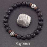 Pulsera de piedra de Lava para hombre, cuentas de piedra lunar de labradorita Natural, pulsera de Buda tibetano, pulsera difusora de aceite de Chakra, joyería para hombre - details 11