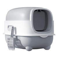 Caja de Arena Plegable Grande con Tapa, cajón y Pala para Gatos, Diseño de Diamante, Fácil de usar - details 30