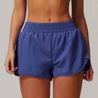 Pantalones cortos de yoga de secado rápido, pantalones cortos de entrenamiento para correr con levantamiento de cadera y cintura alta de doble capa - details 2