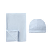 Traje de Pañales de Algodón 100% Manta Fular de Bebé de Doble Cara Juego de Gorro para Recién Nacido - details 12