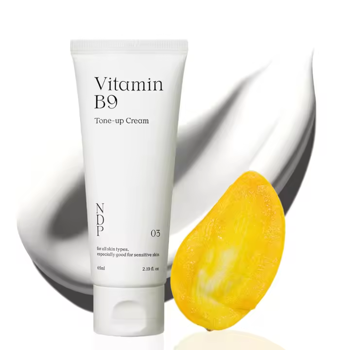 Base de maquillaje en crema con vitamina B9 para rostro (65 ml / 2,19 fl oz) Base hidratante, crema hidratante teñida, tonificación natural, piel de vidrio, - 1