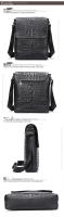 Bolso crossbody de moda para hombres hecho de cuero genuino, bolso flip crossbody para hombres, bolso de hombro casual para hombres - details 29