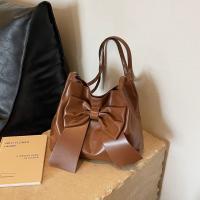 Bolso de hombro elegante de Color sólido con lazo de PU, bolso de mano portátil de estilo coreano, bolso de cubo de lujo, bolso de moda para axilas para mujer - details 19