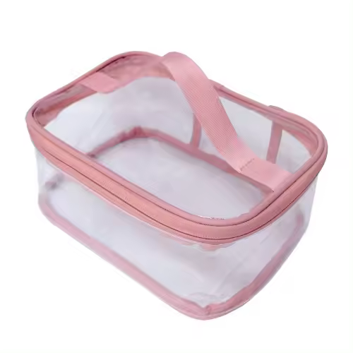 Neceser de maquillaje transparente, portátil, impermeable, transparente, para viaje, gran almacenamiento - 1