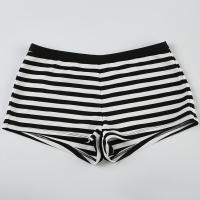 Conjunto de dos piezas de bikini a rayas sexy estilo vacacional americano Lianlianbuwang, top halter y shorts para chica atractiva - details 35