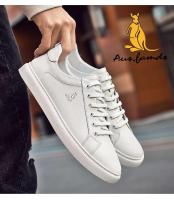 Zapatos deportivos informales para hombre, capa superior de piel de vaca y suela de goma estilo caminar a la moda con logotipo de canguro - details 3